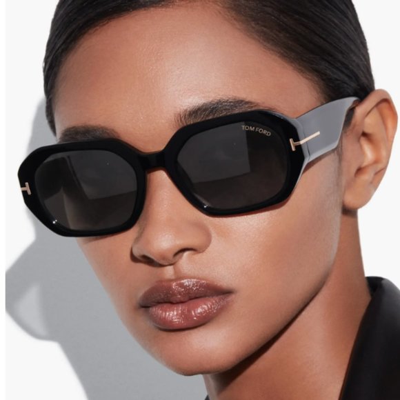 TOM FORD 55mm Geometric Sunglasses - BLACK - Picture 4 of 5